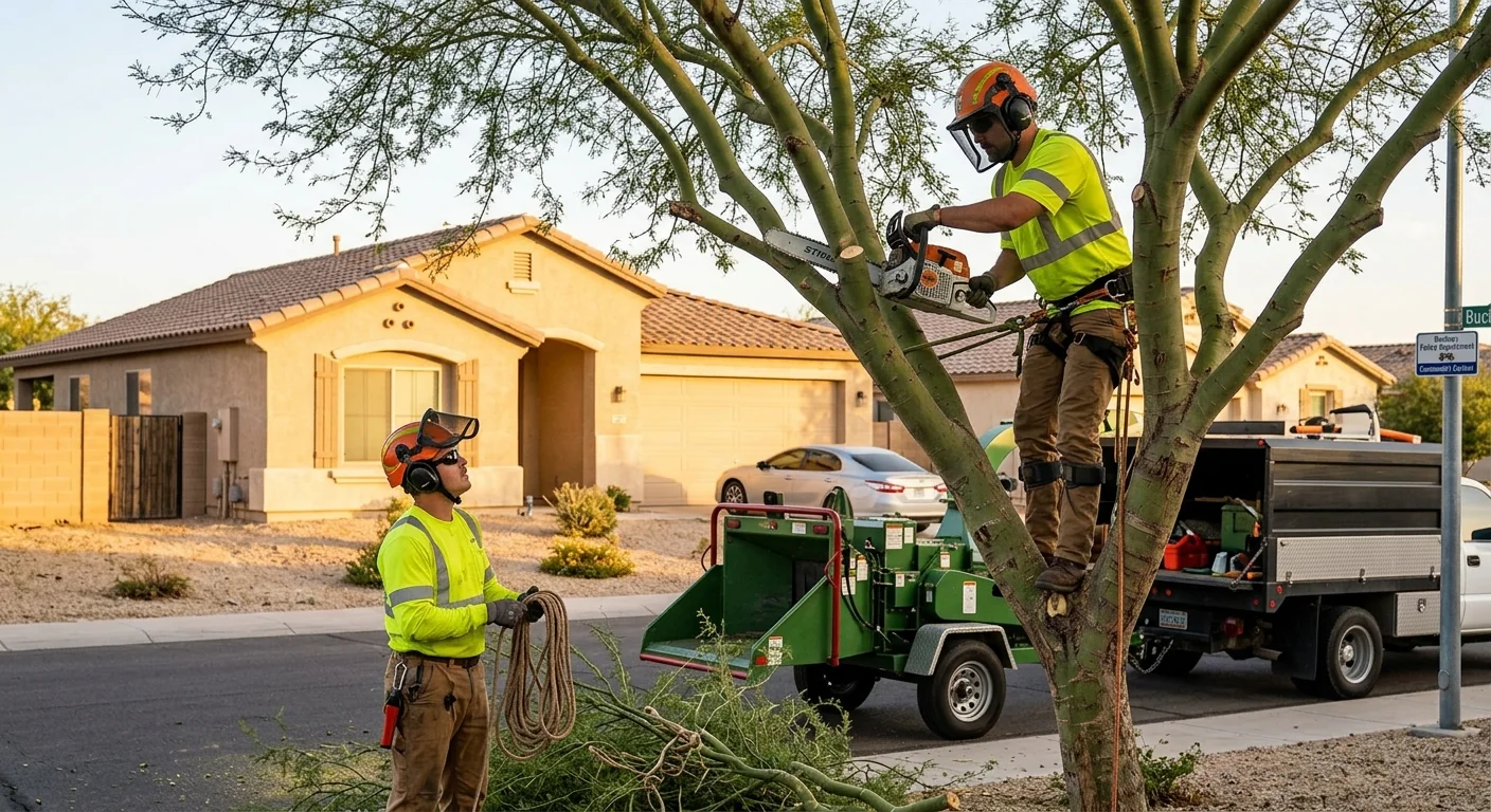 Cleaned property after emergency tree removal with debris cleared