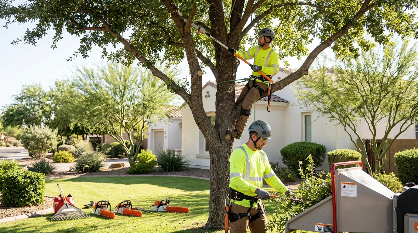 Cleaned residential yard after storm debris hauling and final walkthrough