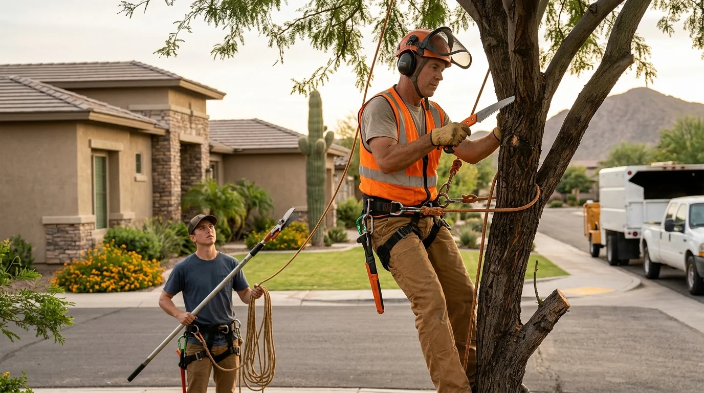 Clean cleared yard after tree removal preserving Buckeye curb appeal