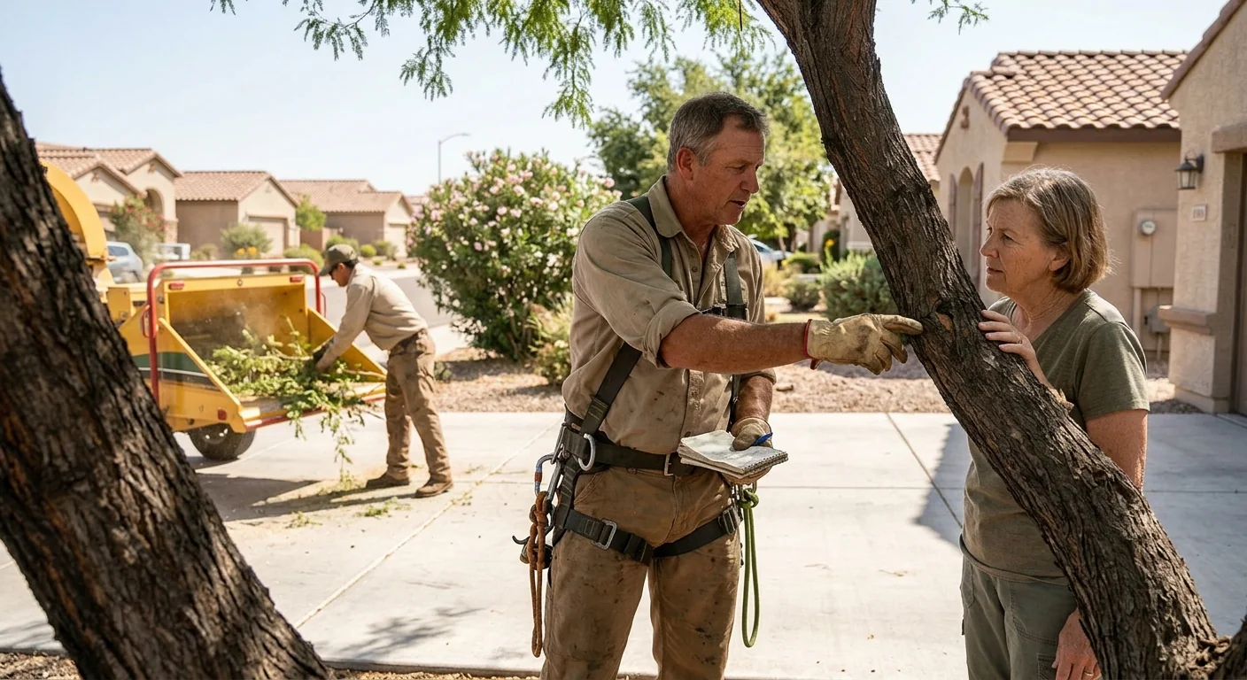 Written tree risk report reviewed with a homeowner during walkthrough